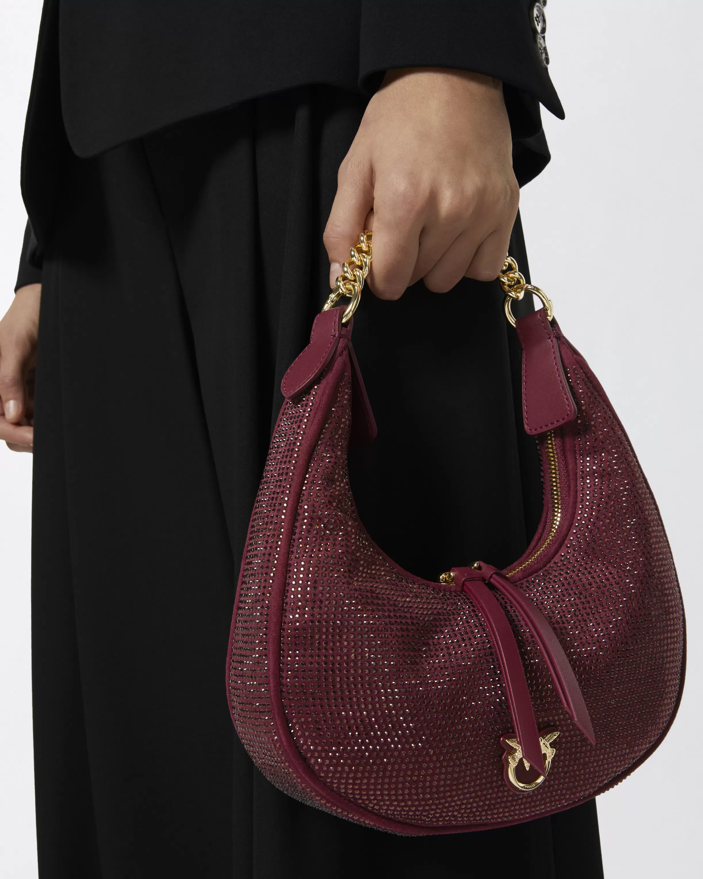 fully_rhinestoned_mini_brioche_bag_hobo_4.webp PINKO Fully rhinestoned mini Brioche Bag Hobo