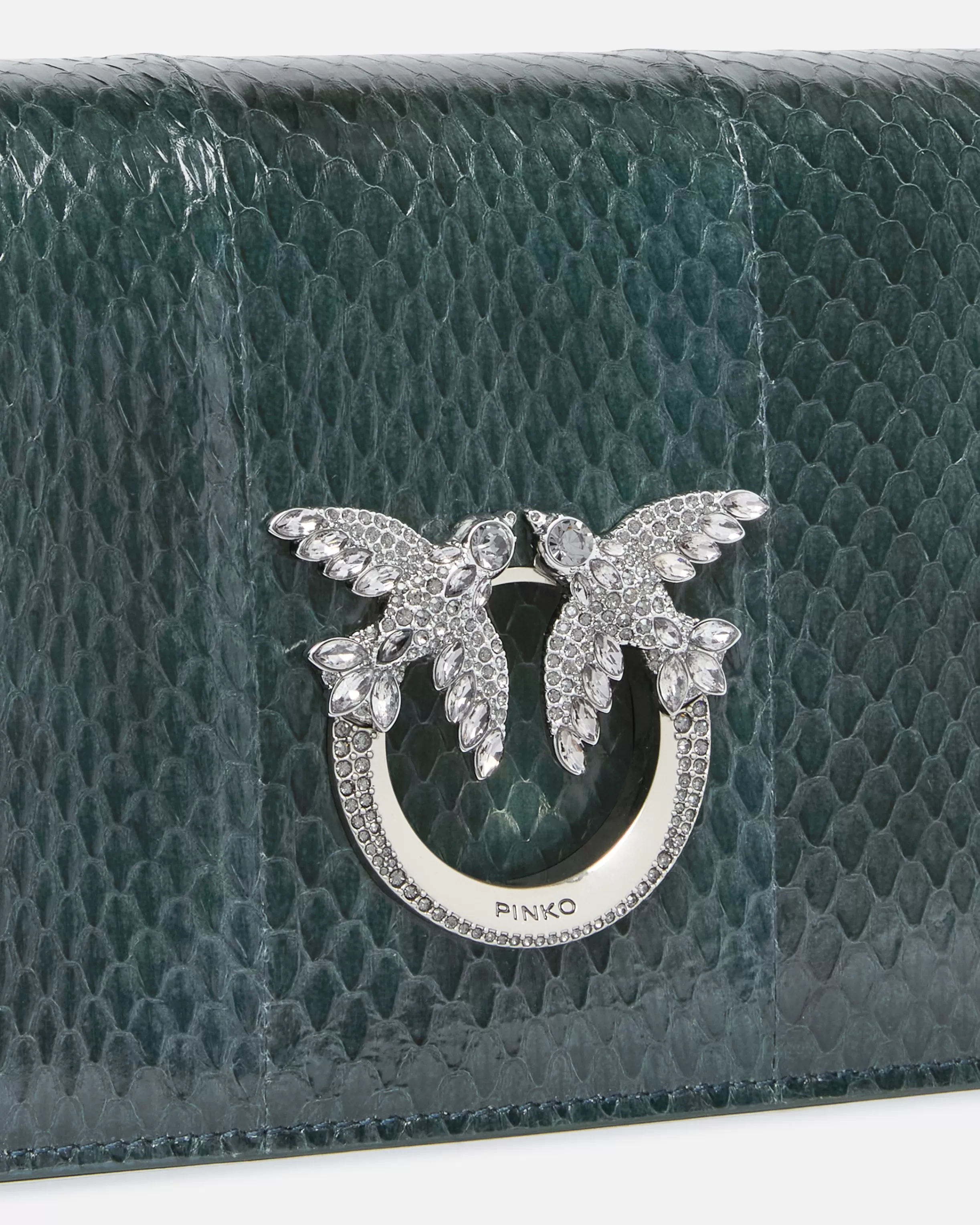 PINKO Mini Love Bag crossbody bag in glossy reptile Galleria.