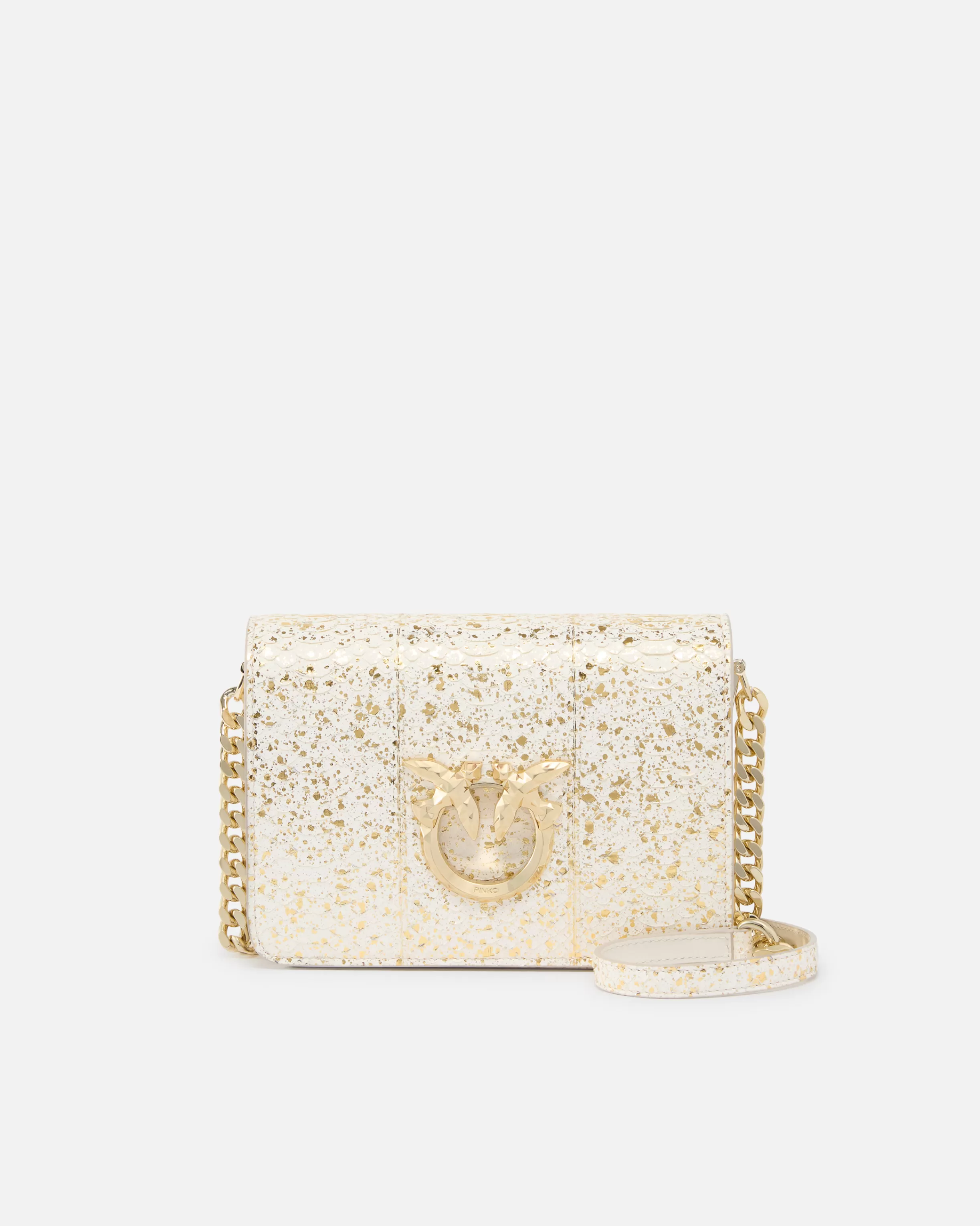 PINKO Mini Love Bag crossbody bag in laminated reptile Galleria.