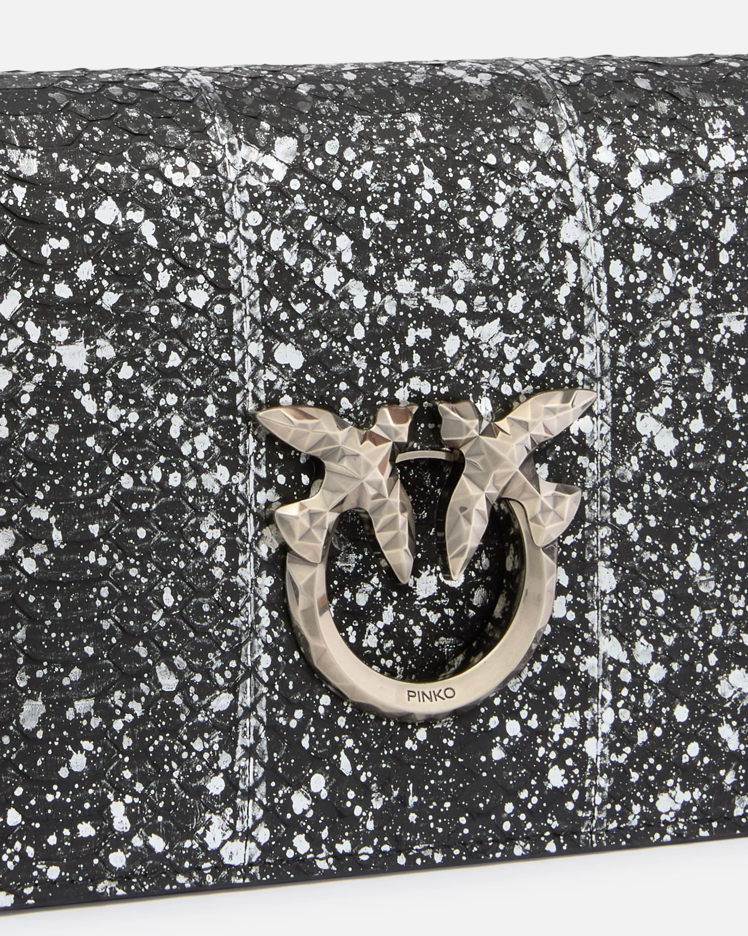 PINKO Mini Love Bag crossbody bag in laminated reptile Galleria.