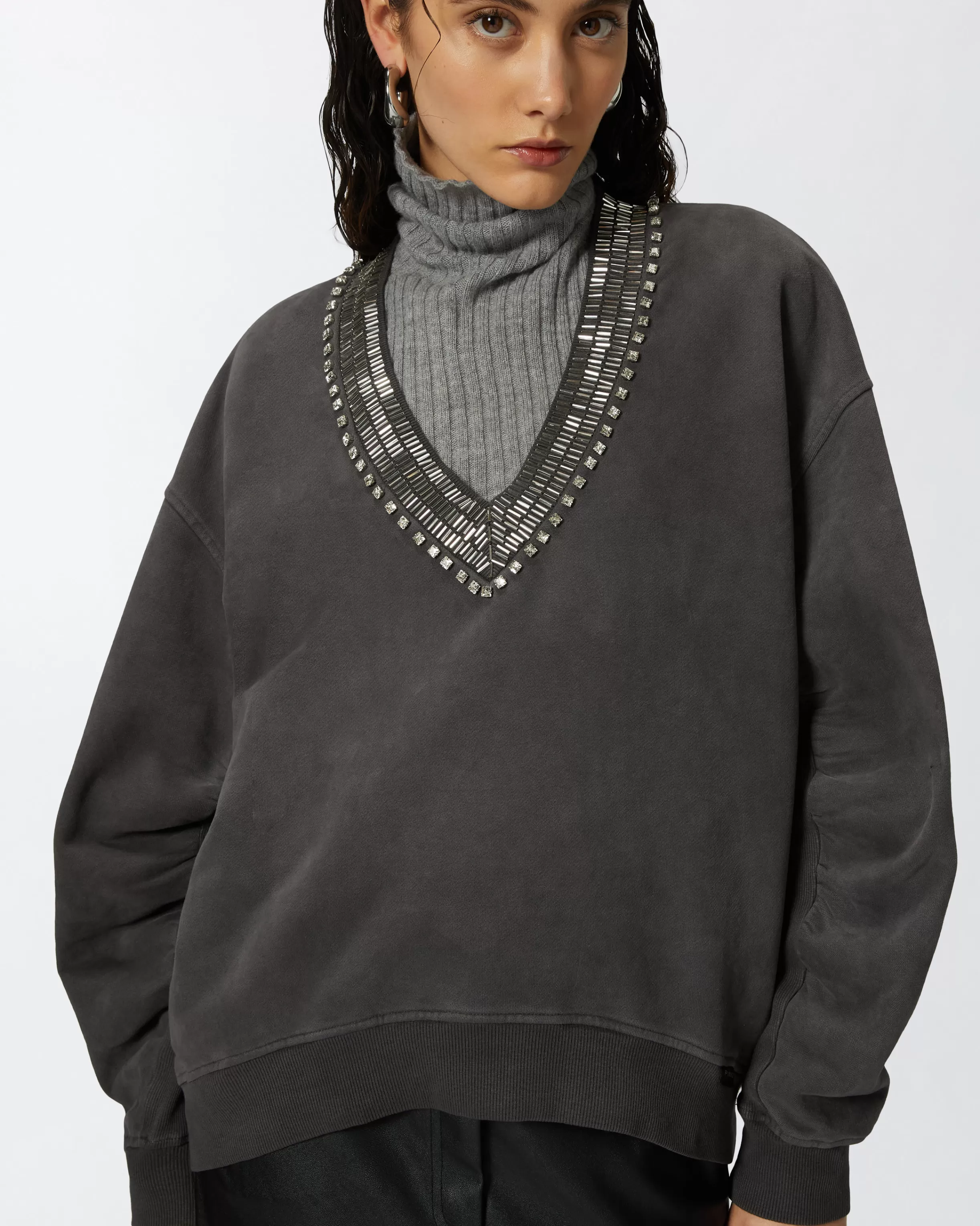 oversized_sweatshirt_with_shiny_embroidered_neck_3.webp PINKO Oversized sweatshirt with shiny embroidered neck
