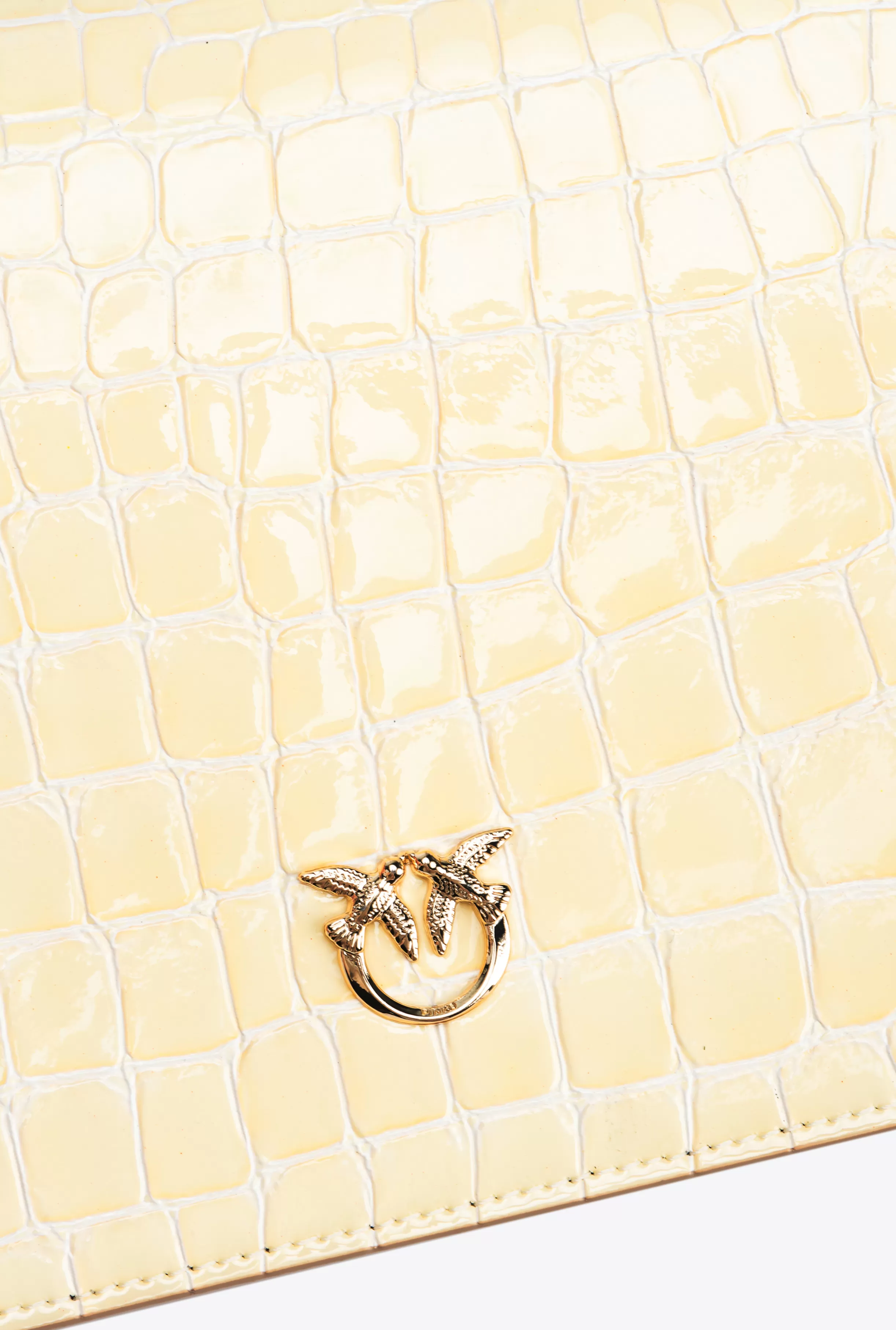 PINKO Galleria Classic Love Bag Click in shiny two-tone crocodile-print leather