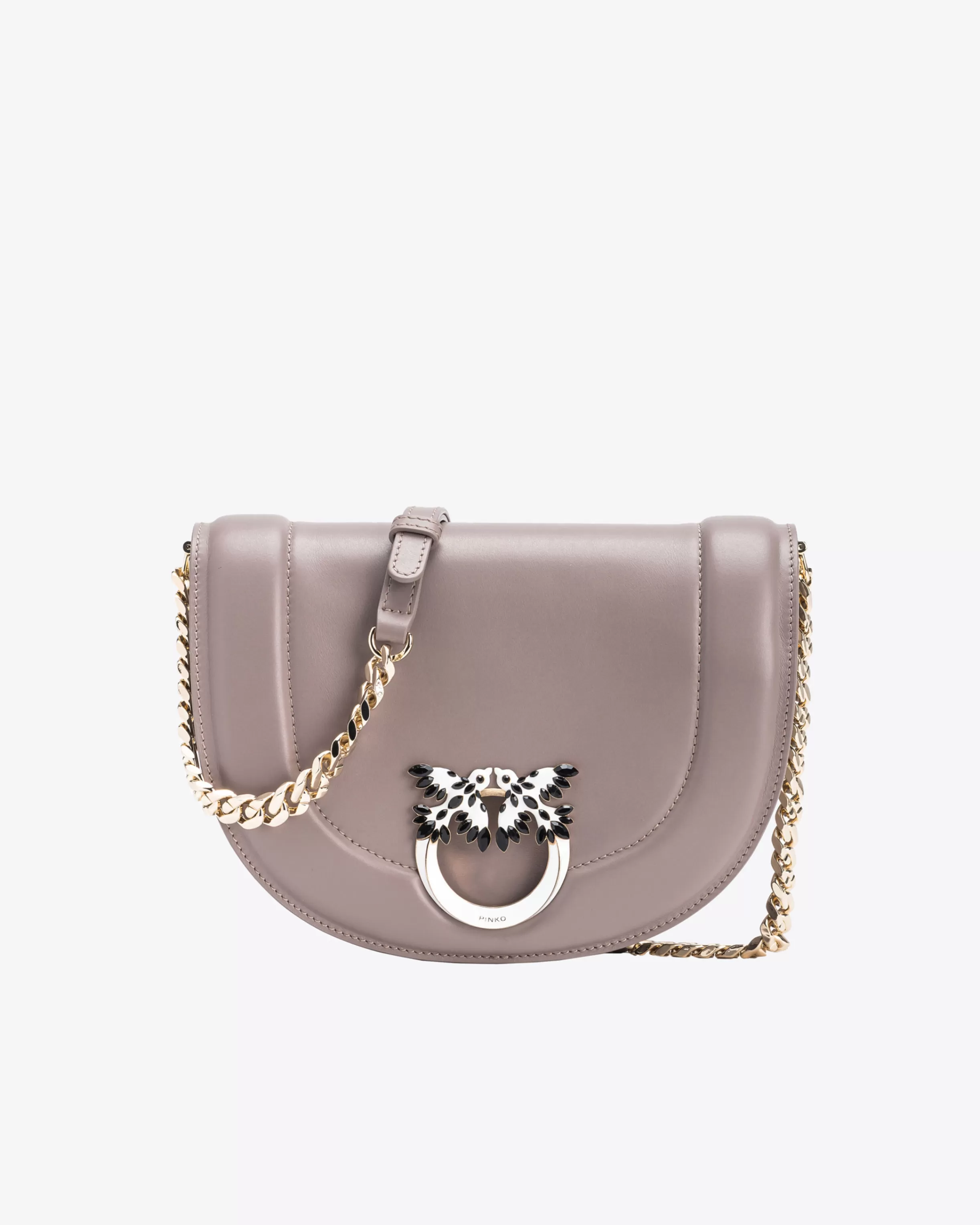 PINKO Galleria Classic Love Bag Click Round with bejewelled buckle