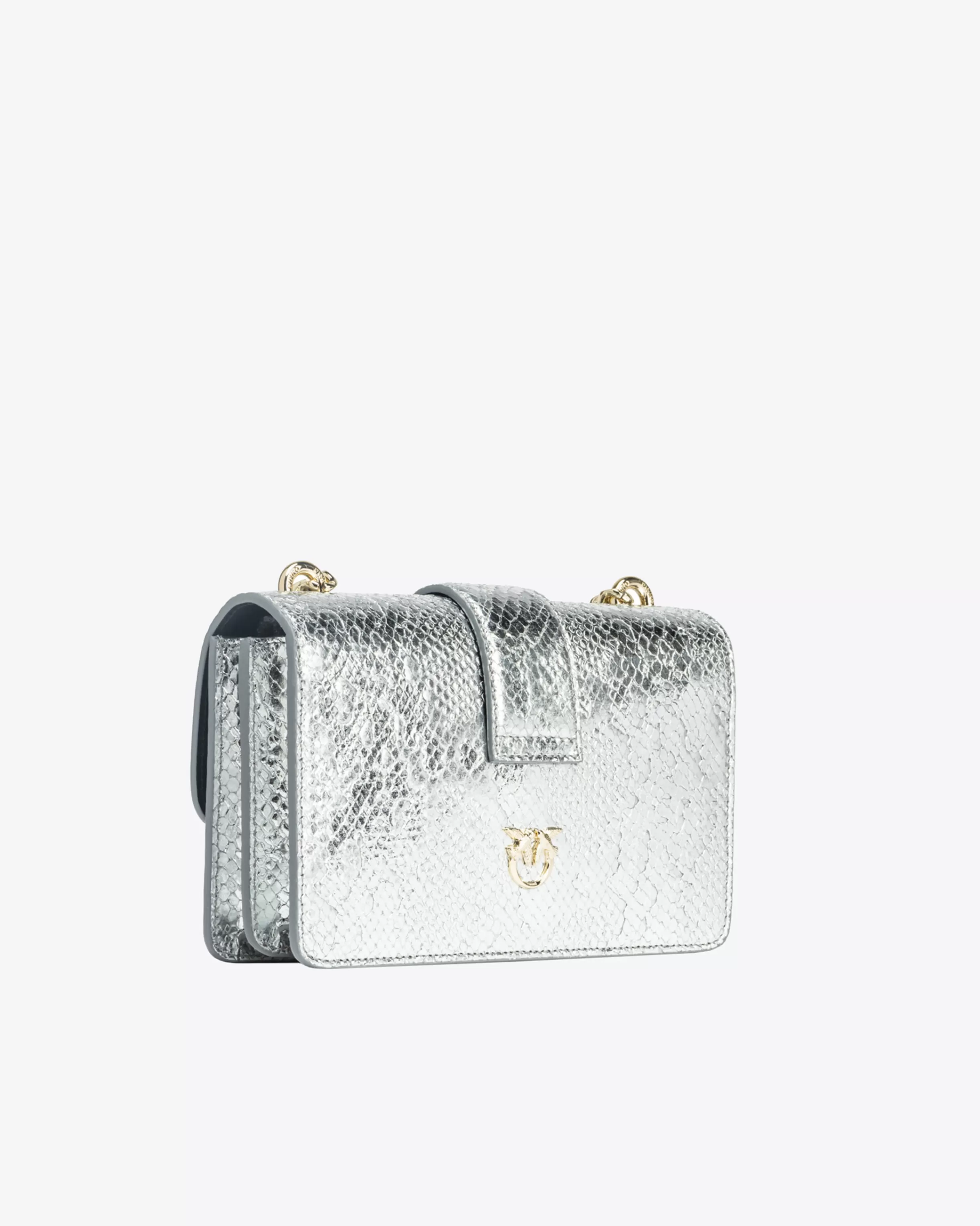 PINKO Galleria Mini Love Bag One in punched reptile skin