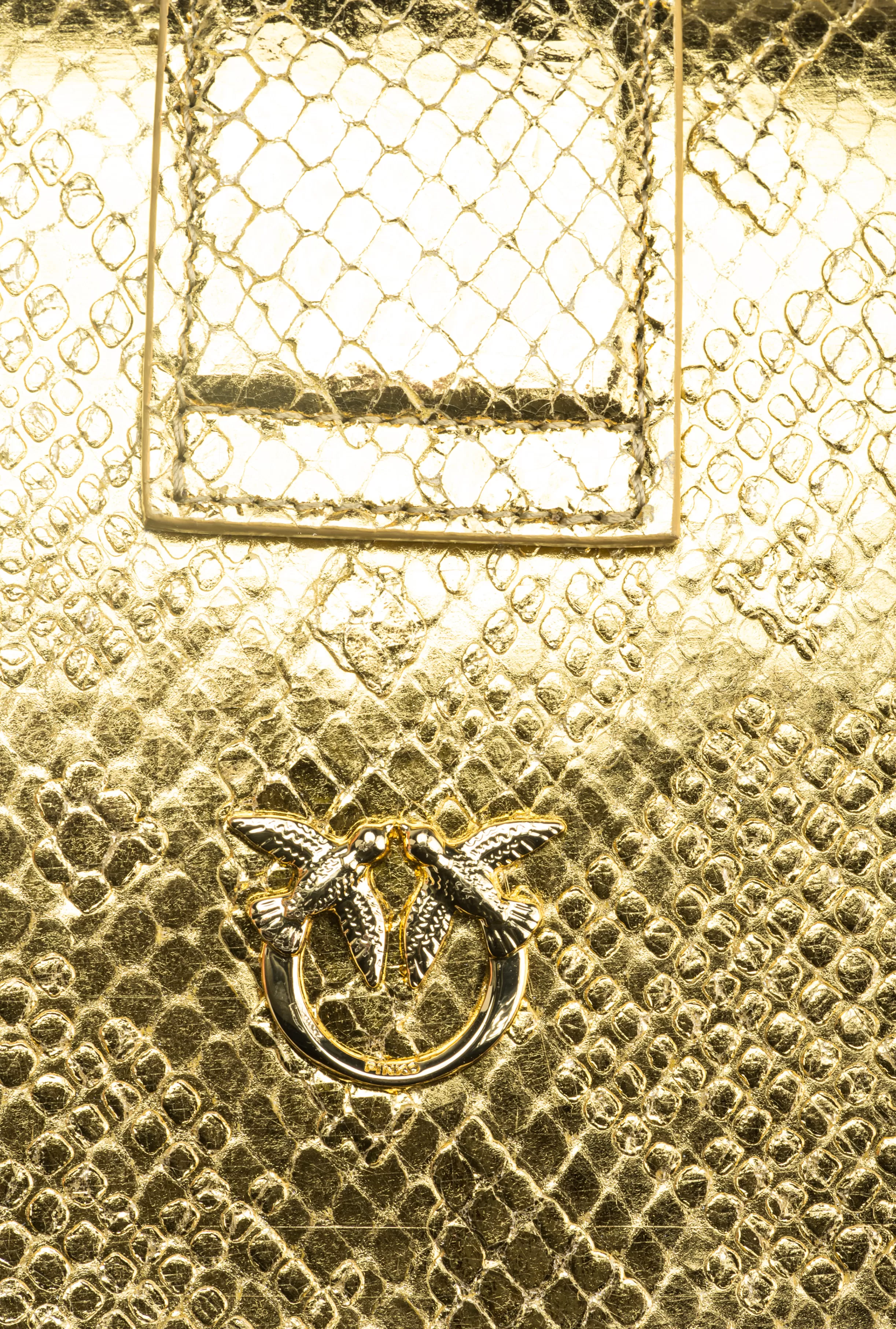 PINKO Galleria Mini Love Bag One in punched reptile skin