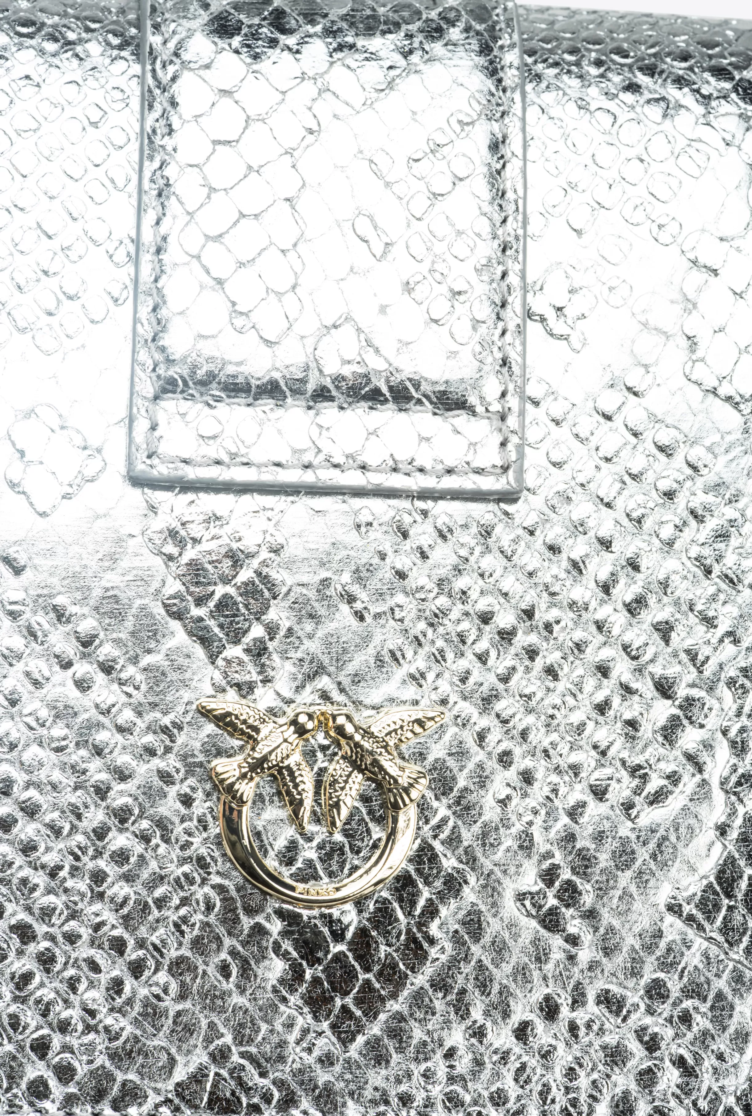 PINKO Galleria Mini Love Bag One in punched reptile skin