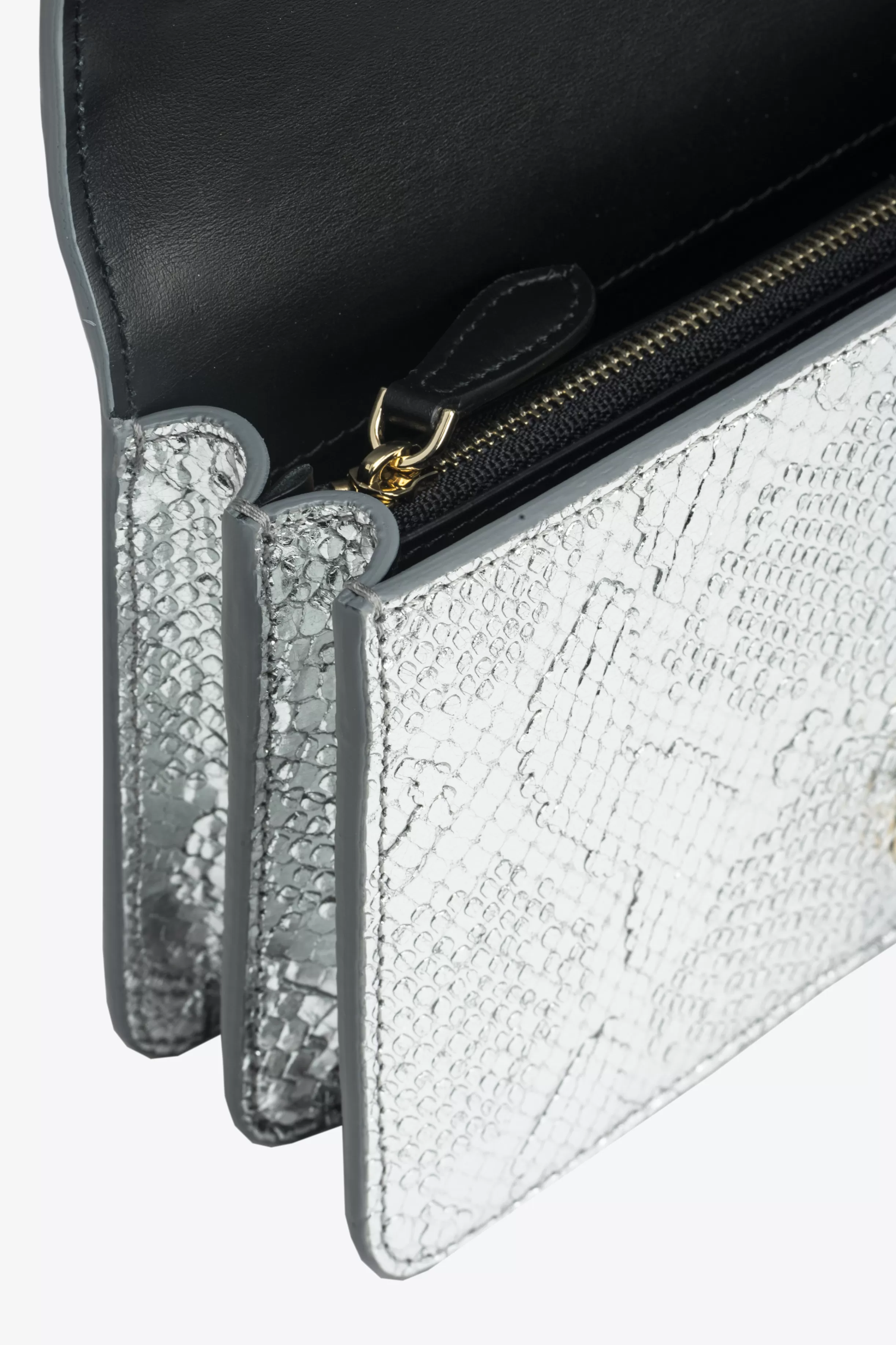 PINKO Galleria Mini Love Bag One in punched reptile skin