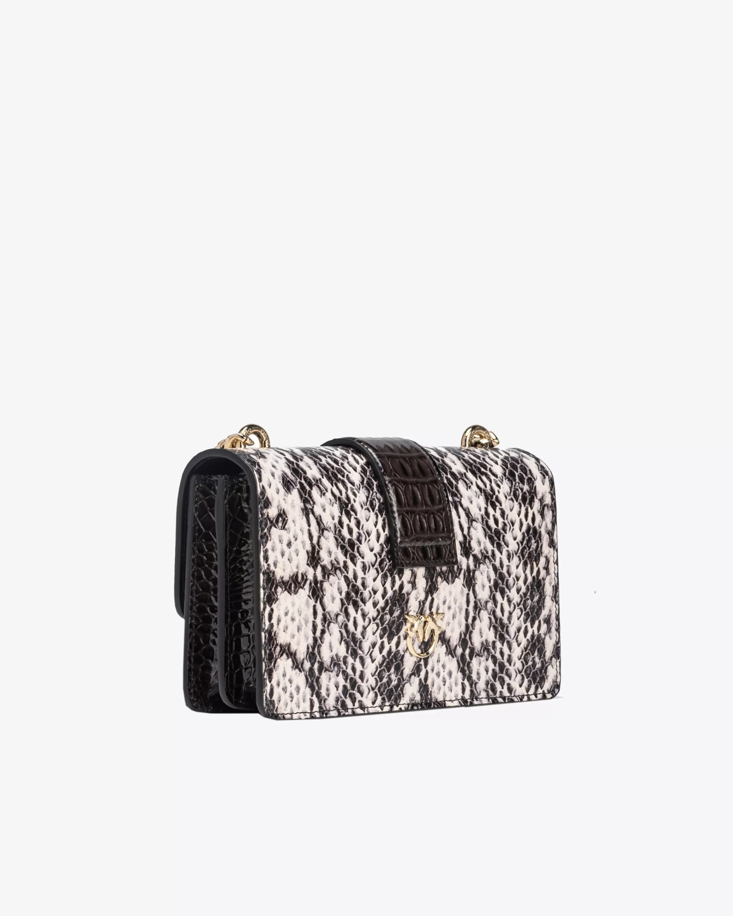 PINKO Galleria Mini Love Bag One in reptile and crocodile-print leather