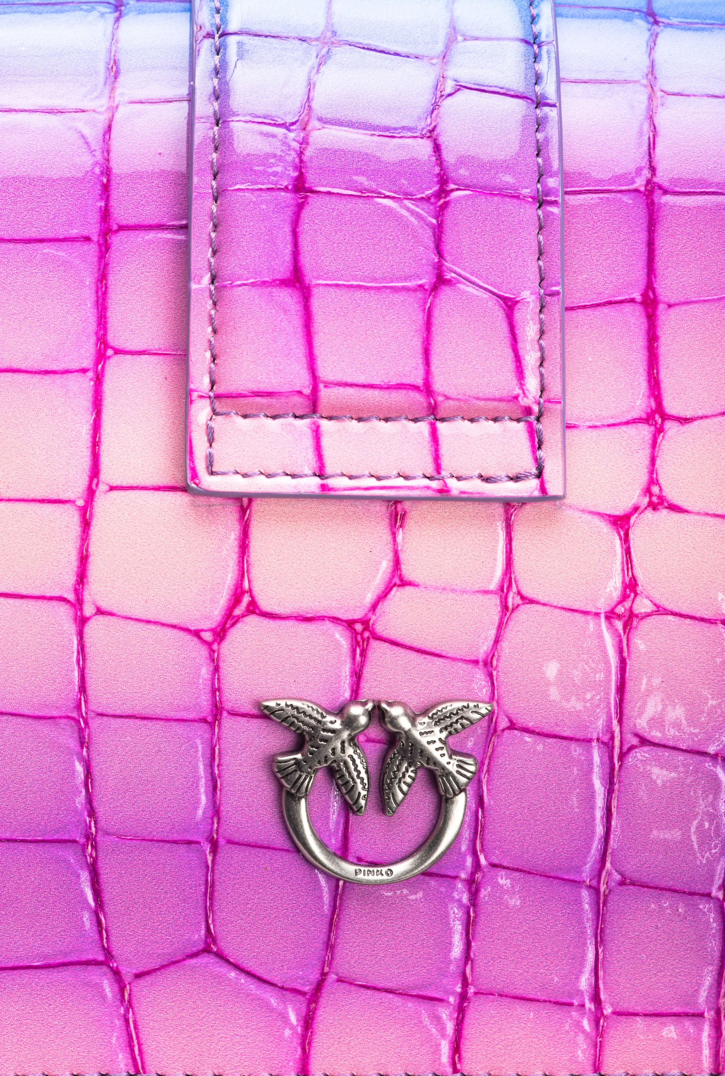 PINKO Galleria Mini Love Bag One in shiny fade-effect croc-print leather